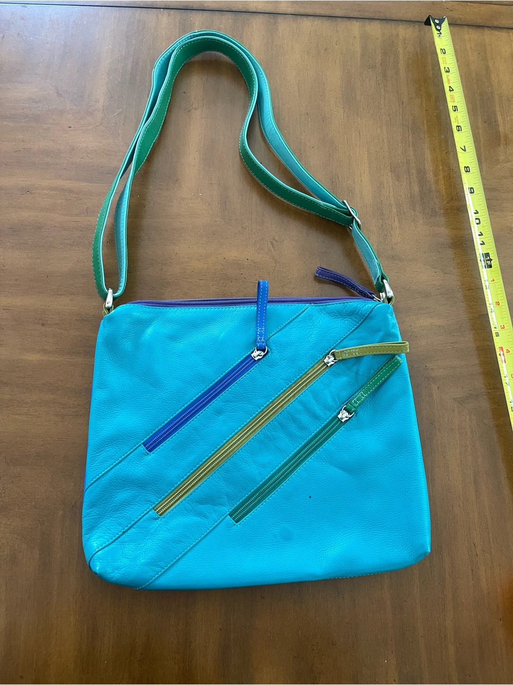 Bundle of 2 Leather Multi-Zip Crossbody Bags